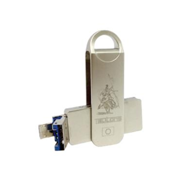 Teutons Mettalic Knight Squared OTG Flash Drive USB 3.1 Gen 1 – 128GB (Silver)
