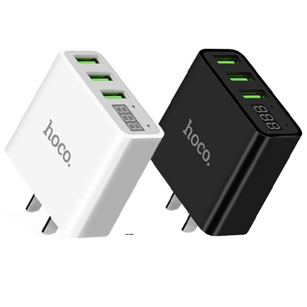 Hoco C15 Superior Strength Three Port Charger(3C) with LED Display